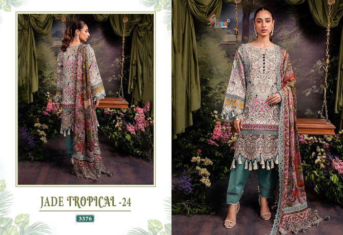 Jade Tropical 24 Cotton Printed Pakistani Suits Wholesale Market In Surat With Price